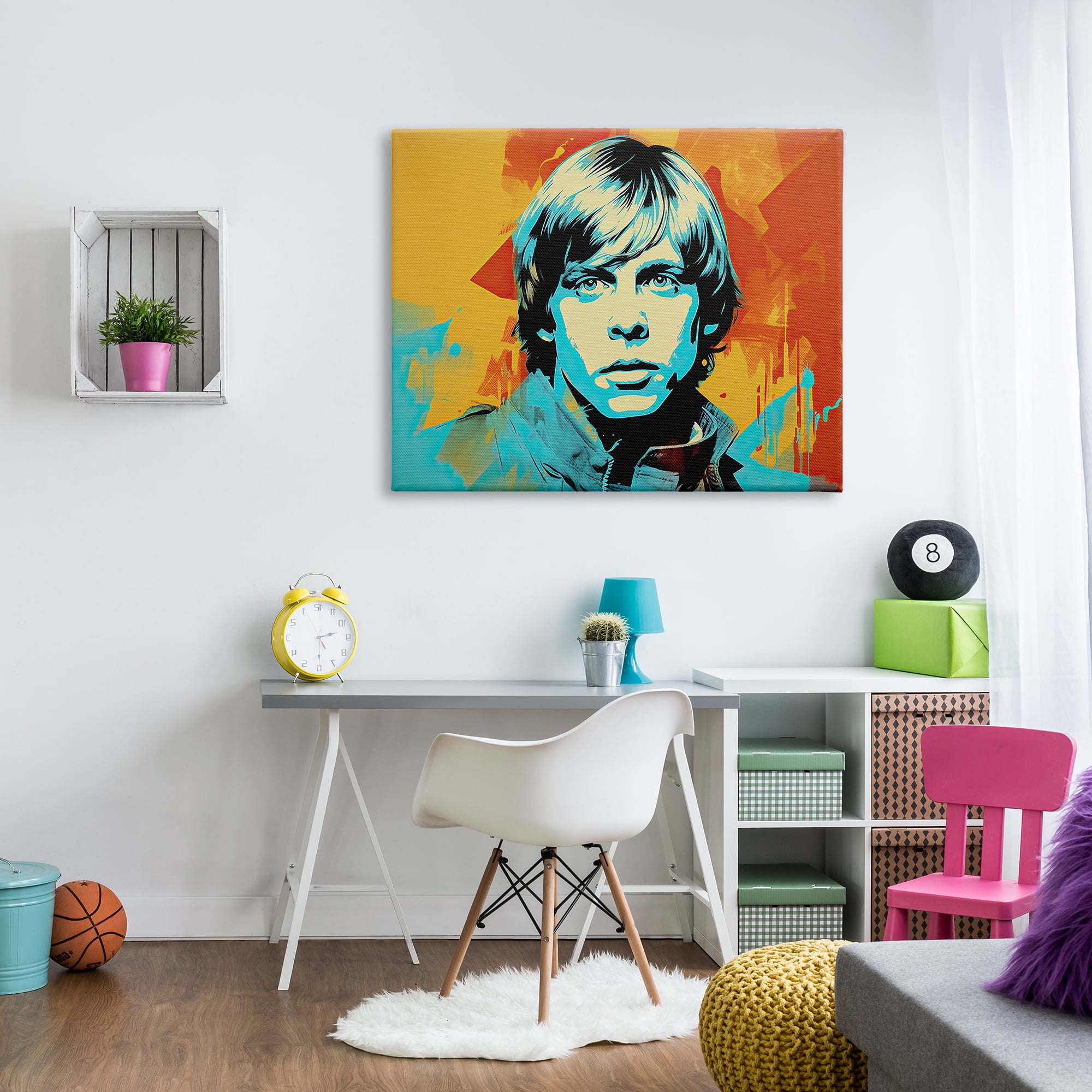 Stupell Industries Pop Style Luke Portrait Fairy Tales & Fantasy Painting Gallery Wrapped Canvas Art Print Wall Art, 48 x 36