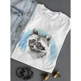 thumbnail image 3 of Adorable Watercolo Raccoon T-Shirt Women -Image by Shutterstock, Female XX-Large, 3 of 4