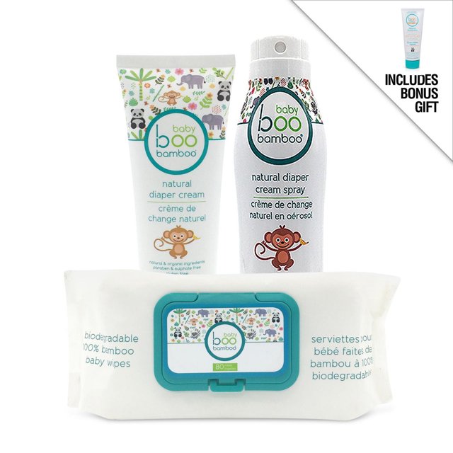 Baby Boo Bamboo Diaper Cream & Wipes Bundle + Bonus Gift - Baby SPF 40 Sunscreen Lotion