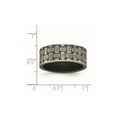 thumbnail image 2 of Gem & Harmony Stainless Steel Brushed Antiqued Textured Ring for Men, 2 of 5