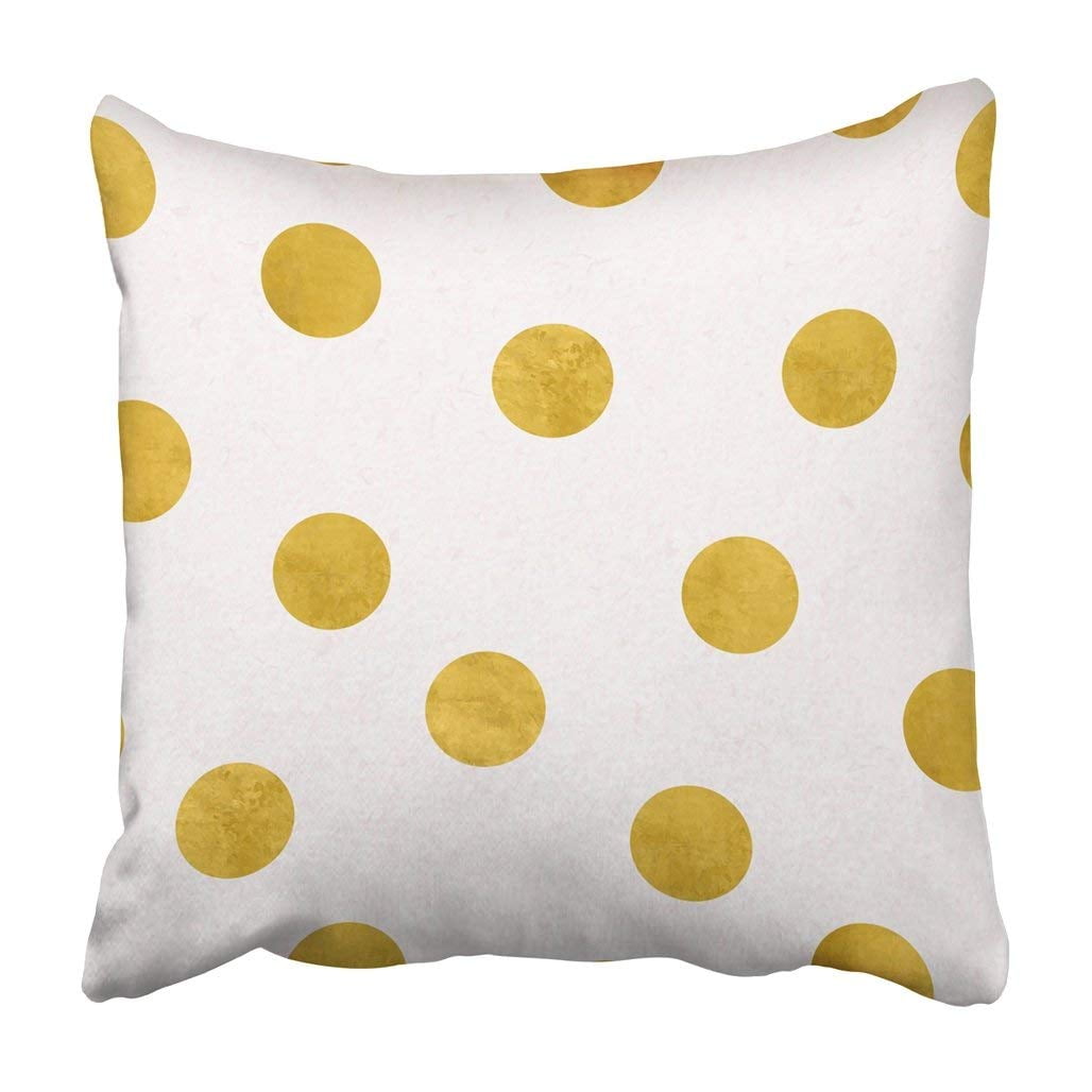 gold polka dot pillowcase