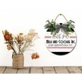 thumbnail image 3 of Milk & Cookie Sign Front for Door Decoration, 11 in Round Wood Wreaths Wall Hanging Outdoor, Farmhouse, Porch, for Spring Summer Fall All Seasons Holiday Christmas, 3 of 5