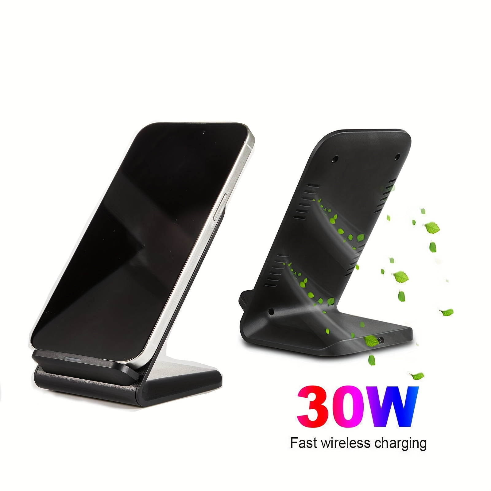 30W Fast Wireless Charger Stand Dock for Apple iPhone 16/15/14/13/12/11 Pro Max S24 S24+ S23 S23+ S22 S22+ S21 S21+ S20 S20+ Android Phones US