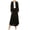 Black, variant on Women's 2-Piece Solid Set Open Front Blazer and Matching Long Skirt