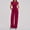 Red, variant on PISONIC Womens Two Piece Workout Sets Slim Fit Short Sleeve Shirt Straight Leg Yoga Pants Yoga Outfits Matching Gym Set