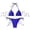 Blue, variant on uvwlwu Women Triangle Halter Bikini with Heart Metal Accent Tie Side Two Piece Swimsuit,M