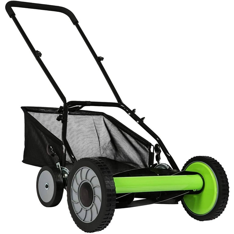 Fiskars Reel Lawn Mower 18-inch 5-Blade Push Mower with InertiaDrive for  More Cutting Power