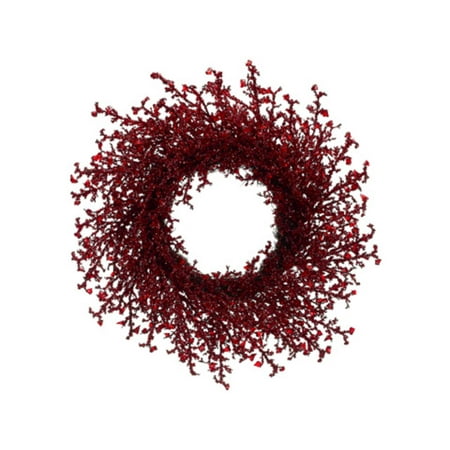 Allstate 28" Unlit Red Frosted Twig Artificial Christmas Wreath