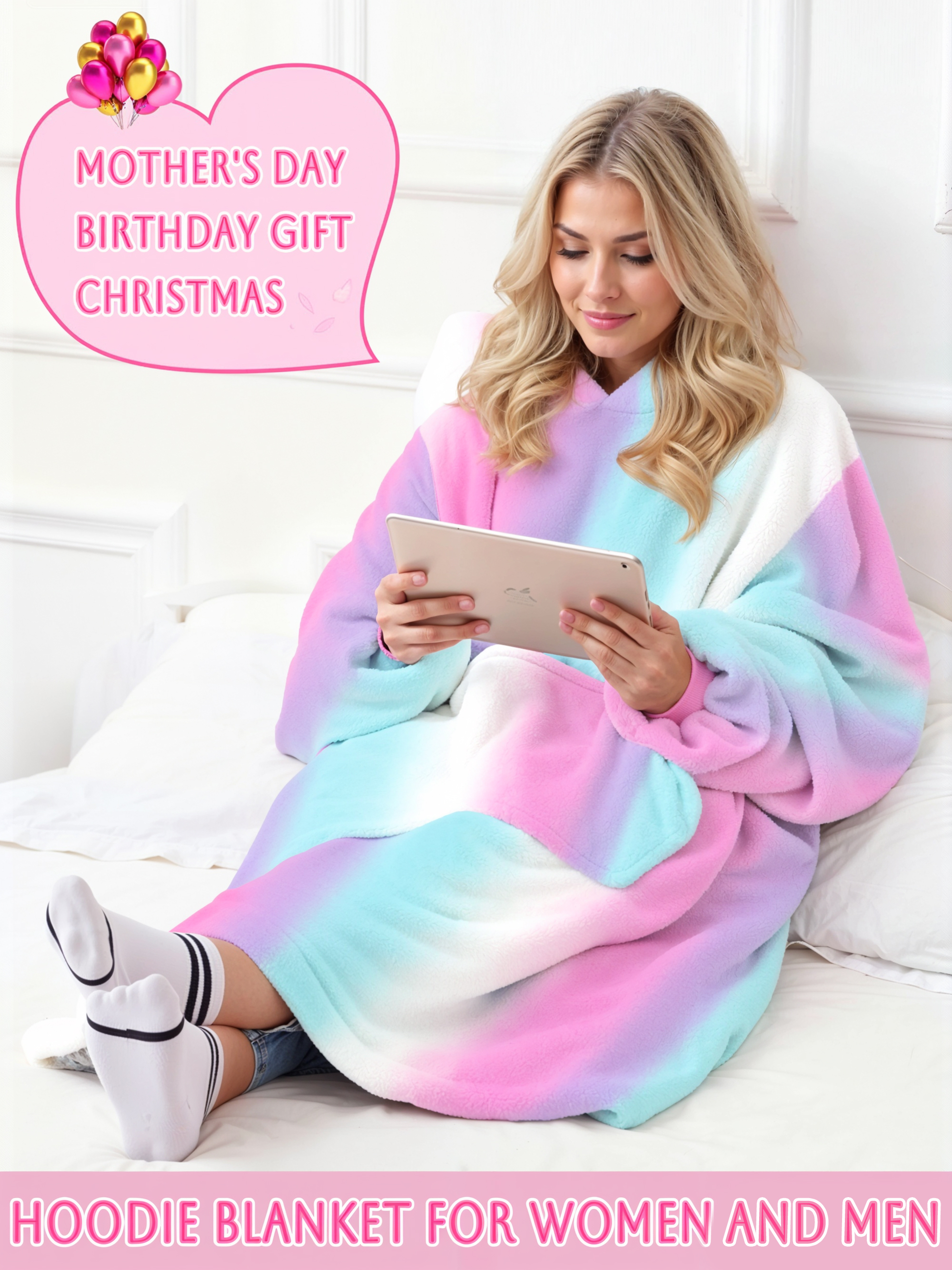 Fantaslook Wearable Blanket Hoodie Sweatshirt, Unisex photo 3