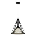 thumbnail image 2 of Hunter - Rafner 1-light Natural Black Iron, Medium Size Pendant Light, Dimmable, Geometric Shaped, for Bedrooms, Dining, Living Rooms - 19453, 2 of 7