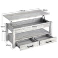 thumbnail image 2 of Mesa De Centro De Madera Rustica Elevable 2 Cajones Abatible, 2 of 6