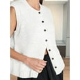 thumbnail image 3 of Sweater Vest Women 2025 Spring Summer Casual - Knit Sleeveless Button Down Tank Tops Trendy Clothes White S, 3 of 5