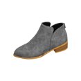 thumbnail image 1 of Ankle Boots for Women, Pointed Toe Back Zipper Thick Low Heel Solid Color Synthetic Suede Casual Fashion Spring Autumn Boot, 1 of 8