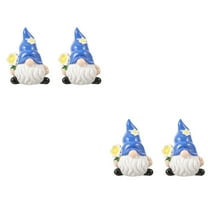 2pcs Cute Garden Gnome Statue Outdoor Gnome Figurine Resin Gnome Ornament for Lawn