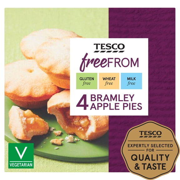 Tesco Free From Bramley Apple Pies 4 Pack, Imported from Britain