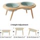 thumbnail image 2 of Ceramics Cat Bowl Adjustable Cat Food Bowl Kitty Bowl Raised Tilted Cat Water Bowl Pet Supplies Slanted Elevated Cat Bowl (600ml, Light Green), 2 of 4
