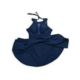 thumbnail image 6 of One Piece Swimsuits for Women with Skirt High Neck Plunge Mesh Bathing Suit Modest Tummy Control Monokini Swim Dress, 6 of 9
