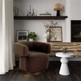 thumbnail image 6 of Pemberly Row Chocolate Brown Performance Velvet Swivel Accent Chair, 6 of 7