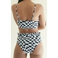 thumbnail image 2 of Women's Ruffle Front Tie High Waist Bikini Swimsuit, Black, 2 of 3