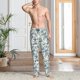 thumbnail image 2 of Fotbe Vintage Blue Floral Pantalones de Pijama para Hombre, Pantalones de Dormir, Pantalones de Casa con Cintura Ajustable y Bolsillos-Medium, 2 of 6