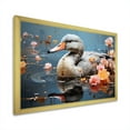 thumbnail image 2 of Designart "Floral Swims of Grey Duck I" Animals Framed Wall Art Decor - Modern Farmhouse Grey Duck Living Room Framed Canvas Art, 2 of 6