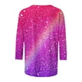 thumbnail image 5 of Midsumdr Womens Tops Spring Summer 3/4 Sleeves Round Neck Casual Pullover Shirts Pullover Tunic Tops Tie-dye Print Sequin Tops for Women, 5 of 5