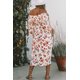 thumbnail image 1 of ABPHQTO Vestido floral blanco con hombros descubiertos y cintura fruncida para mujer, 1 of 5