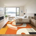 thumbnail image 3 of ODIKA 8'x10' Machine Washable Non-Slip Area Rug, Geometric Orange High Traffic Rug, Orange, 1077907, 3 of 7