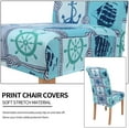 thumbnail image 3 of Stretch Printed Dining Chair Covers, Spandex Removable Washable Dining Chair Protector Slipcovers for Home, Kitchen, Party, Restaurant - Set of 4, Blue Ocean, 3 of 7