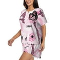 thumbnail image 2 of Naloa Eiffel Tower and Butterflies Women's Short-Sleeved Pajama Set, Loungewear, Summer pajamas, Breathable Cozy - 4X-Large, 2 of 9