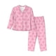 thumbnail image 1 of Balery Pink Bows Conjunto de Pijama con Estampado para Mujer, Conjunto de Dos Piezas con Manga Larga, Ropa de Dormir Suave con Bolsillos, Pijamas Cómodos-Medium, 1 of 7