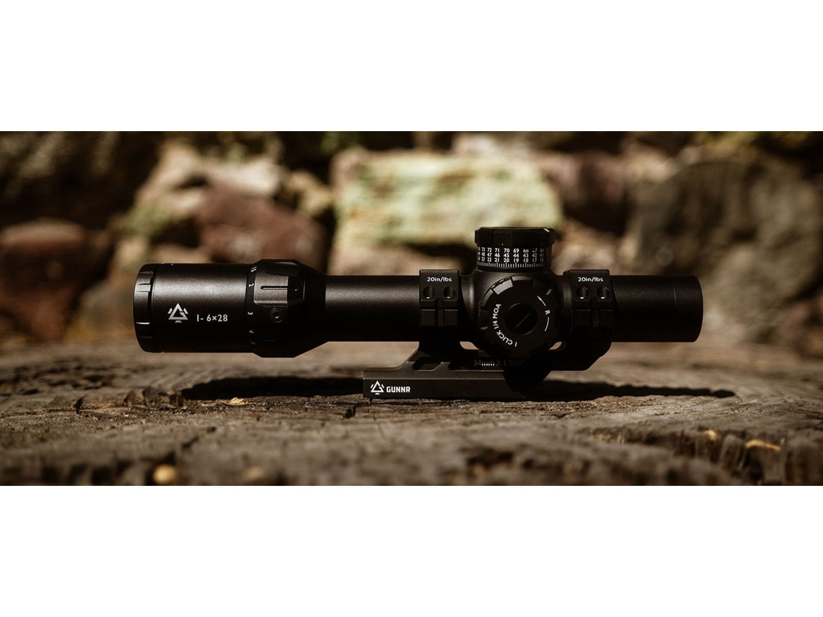 GUNNR Odin ED 1-6x28mm LPVO 34mm Tube Rilfe Scope, First Focal Plane, MOA, Black