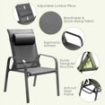 thumbnail image 3 of Resenkos 3 Pieces Patio Bistro Furniture Set, Small Patio Conversation Furniture Set with Adjustable Backrest-Gray, 3 of 7