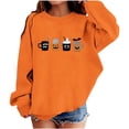 thumbnail image 3 of WQNVRNR Girl Halloween Sweatshirt Casual Crew Neck Pullover Pumpkin Ghost Graphic Long Sleeve Tops Shirt Orange 10-11 Years, 3 of 6