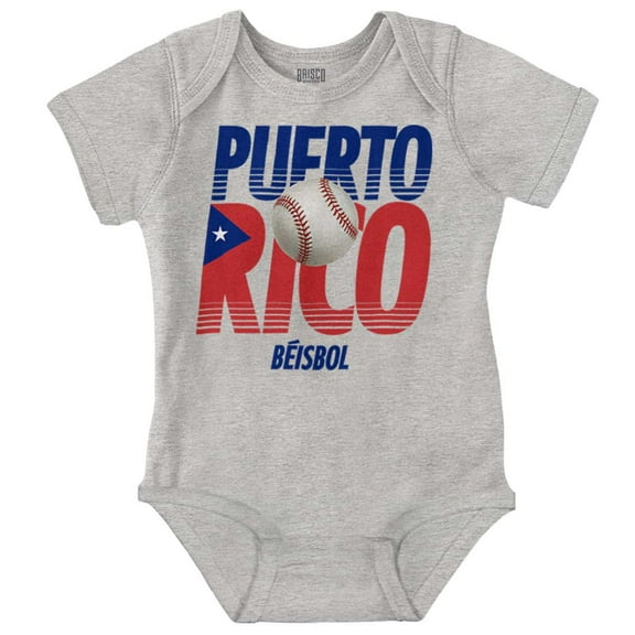 Puerto Rico Pride Baseball PR Sports Romper Boys or Girls Infant Baby Brisco Brands NB