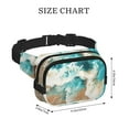 thumbnail image 4 of Picia Ocean Wave Crash Print Square Double-Layer Waist Bag Mini Adjustable Waist Belt Bag Exercise Running Travel Hiking, 4 of 9