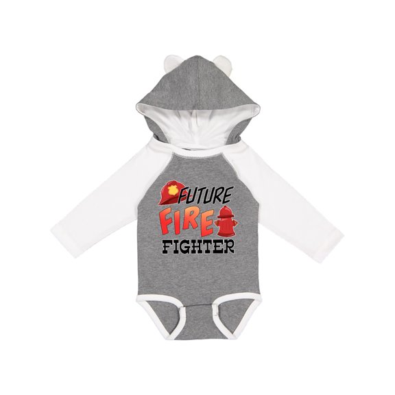 Inktastic Future Fire Fighter Boys or Girls Long Sleeve Baby Bodysuit