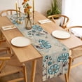thumbnail image 3 of Blue Tulip Table Runner - 72 Inch Long, Kitchen Dining Table Runner Dresser Scarves, Vintage Flowers Leaves Butterfly Khaki Rustic Farmhouse Decor for Coffee Tables Wedding Party Banquet, 3 of 8