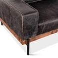 thumbnail image 2 of World Interiors Chiavari Ebony Leather Upholstered/Wood Sofa in Black, 2 of 7