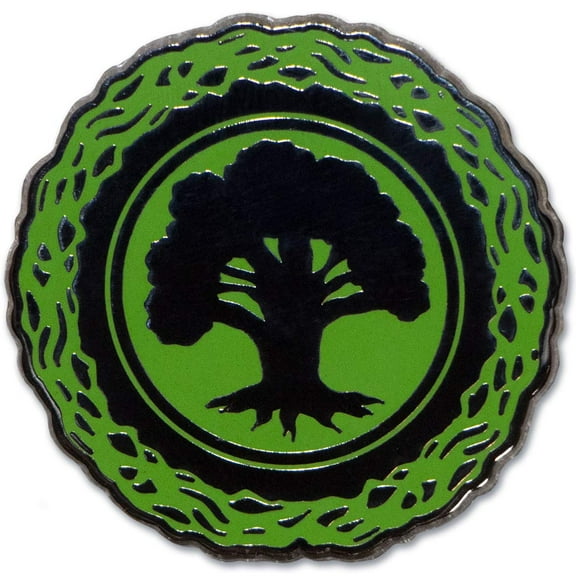 Magic the Gathering Green Forest Mana Enamel Lapel Pin