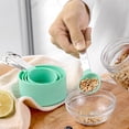 thumbnail image 3 of Hicess 4Pcs/Set Measuring Spoon Steel Ring Storage Clear Scale Precise Measurement Easy to Clean Multipurpose Stackable Non-slip Handle Baking Measuring Cup Kitchen Gadgets, 3 of 8
