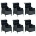 thumbnail image 4 of vidaXL 7 Piece Outdoor Dining Set with Cushions Poly Rattan Dark Grey, 4 of 12