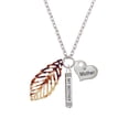 thumbnail image 2 of Delight Jewelry Acrylic Large Leaf Mixed Brown and Yellow Always My Mother Bar Zoe Necklace, 2 of 4