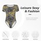 thumbnail image 4 of Fotbe Golden Glitter Butterflies Body de Mujer con Cuello Redondo y Mangas Cortas, Sin Mangas Ajustado, Suave, Cómodo y Básico-Small, 4 of 7
