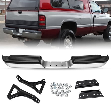 For 1994-2002 Dodge Ram 1500 2500 3500 Pickup Chrome Steel Rear Bumper Assembly