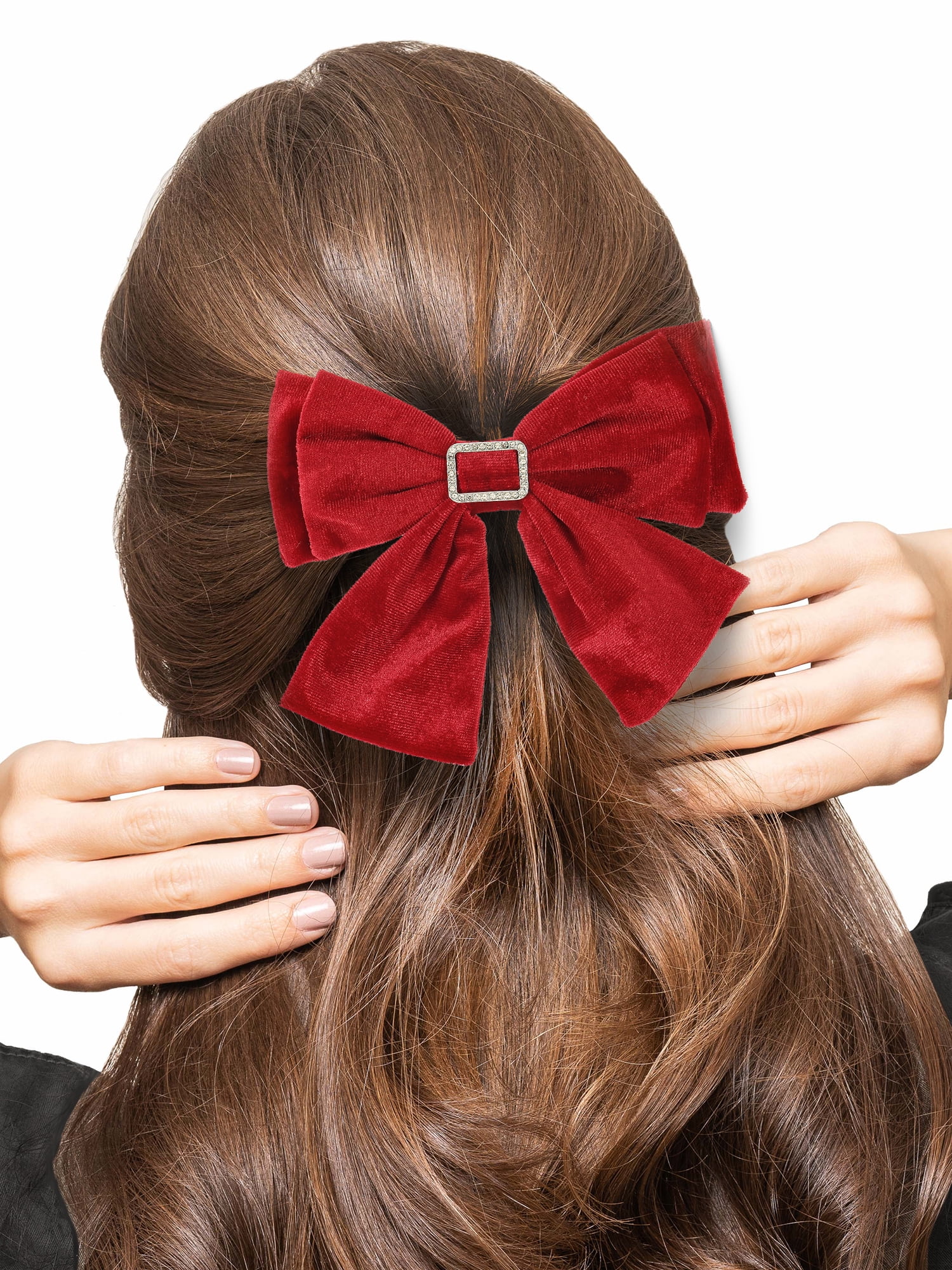 Holilday Time Red Velvet Hair Bow, 1 Piece
