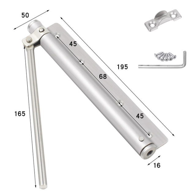 Bgsha Stainless Steel hard-wearing Automatic Mounted Spring Door Closer Adjustable Surface