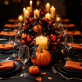 thumbnail image 5 of Clearance Halloween Candle Rings Wreaths Center Gothic Black Artificial Rose Candle Holder Ring with Berry Accents, Dark Autumn Wreath for Fireplace Mantel Entryway Wall Window Home Tabletop Ornament, 5 of 8