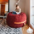 thumbnail image 3 of Big Joe Fuf 4Ft Foam Bean Bag Chair with Removable Cover for Kids, Teens, Deep Terracotta Corded Plush, Soft Polyester, 4 foot Large Reading and Gaming Seat, 3 of 6