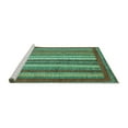 thumbnail image 2 of Ahgly Company Machine Washable Indoor Rectangle Abstract Turquoise Blue Modern Area Rugs, 2' x 4', 2 of 4